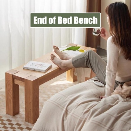 ChunKy Oak : Ghế Băng Dài Gổ Sồi - W90cm